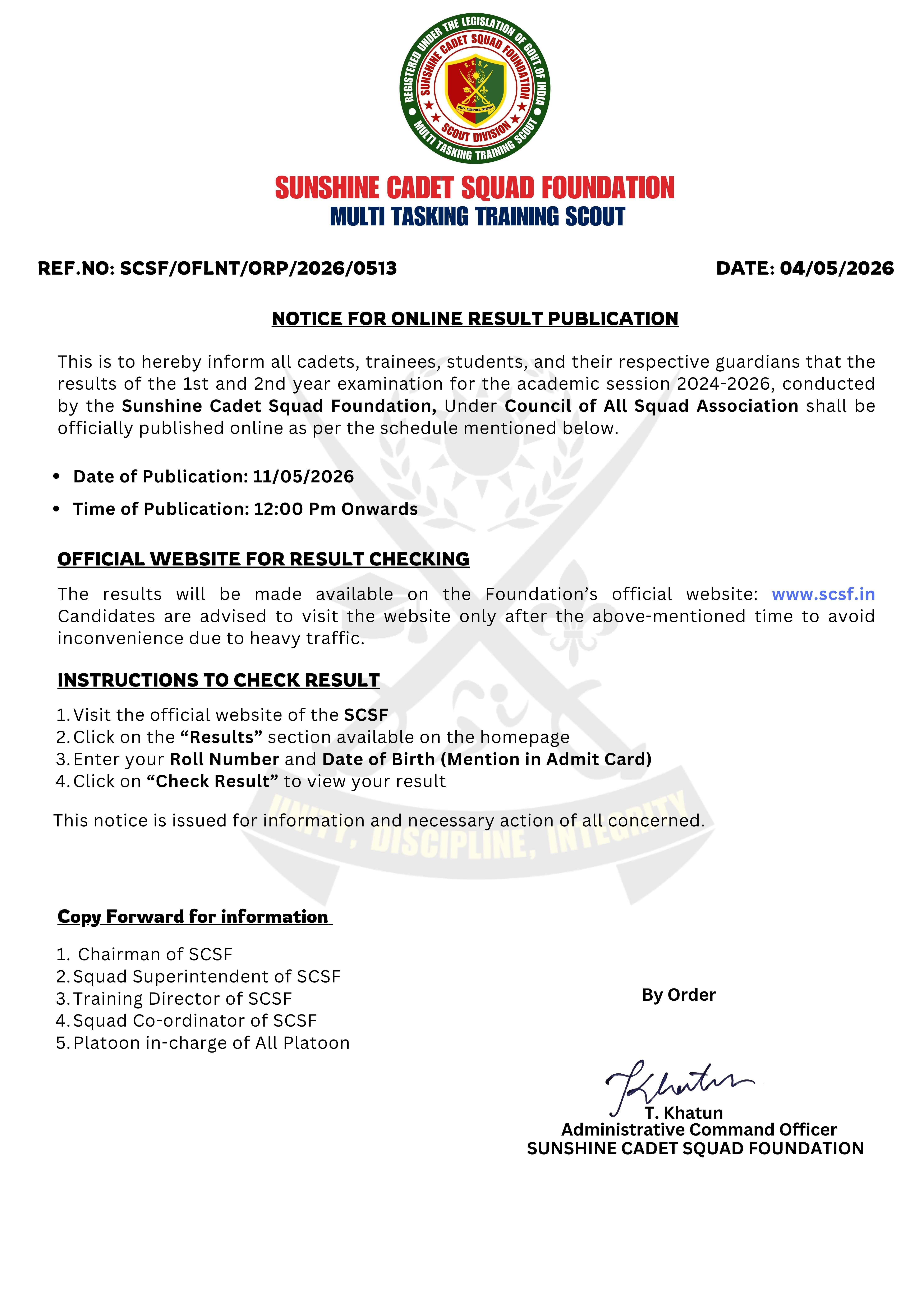 Notice attachment